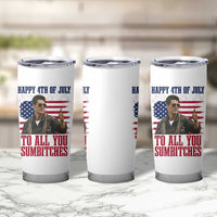 Happy 4th of July To All You Sumbitches Patriotic Graphic Tumbler Cup Funny Fighter Pilot Retro Action Movie Humor Inspo