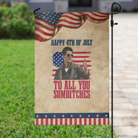 Happy 4th of July To All You Sumbitches Graphic Patriotic Garden Flag Funny Fighter Pilot Retro Action Movie Humor Inspo