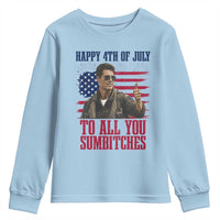 Happy 4th of July To All You Sumbitches Patriotic Graphic Youth Sweatshirt Funny Fighter Pilot Retro Action Movie Humor Inspo