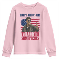 Happy 4th of July To All You Sumbitches Patriotic Graphic Youth Sweatshirt Funny Fighter Pilot Retro Action Movie Humor Inspo