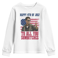 Happy 4th of July To All You Sumbitches Patriotic Graphic Youth Sweatshirt Funny Fighter Pilot Retro Action Movie Humor Inspo