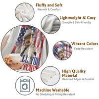 Happy 4th of July To All You Sumbitches Funny Sheriff Patriotic Graphic Throw Blanket Retro Movie Quote Inspo Country Humor