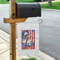 Happy 4th of July To All You Sumbitches Funny Sheriff Patriotic Graphic Garden Flag Retro Movie Quote Inspo Country Humor