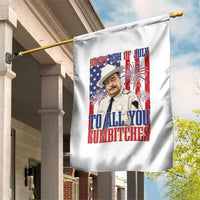 Happy 4th of July To All You Sumbitches Funny Sheriff Patriotic Graphic Garden Flag Retro Movie Quote Inspo Country Humor