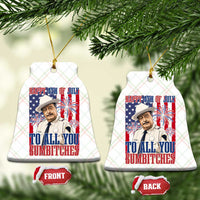 Happy 4th of July To All You Sumbitches Funny Sheriff Patriotic Graphic Ceramic Ornament Retro Movie Quote Inspo Country Humor