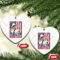 Happy 4th of July To All You Sumbitches Funny Sheriff Patriotic Graphic Ceramic Ornament Retro Movie Quote Inspo Country Humor