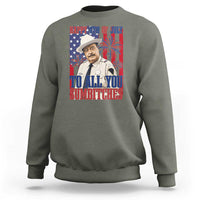 Happy 4th of July To All You Sumbitches Funny Sheriff Patriotic Graphic Sweatshirt Retro Movie Quote Inspo Country Humor