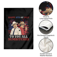 Happy 4th of July To All You Sumbitches Country Humor Garden Flag Vintage Southern Cowboy Patriotic Graphic