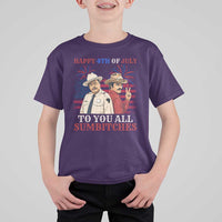 Happy 4th of July To All You Sumbitches Country Humor T Shirt For Kid Vintage Southern Cowboy Patriotic Graphic