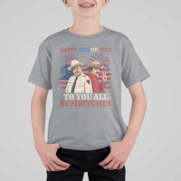 Happy 4th of July To All You Sumbitches Country Humor T Shirt For Kid Vintage Southern Cowboy Patriotic Graphic