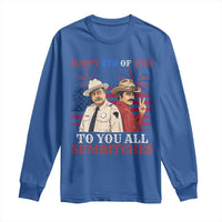 Happy 4th of July To All You Sumbitches Country Humor Long Sleeve Shirt Vintage Southern Cowboy Patriotic Graphic