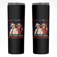 Happy 4th of July To All You Sumbitches Country Humor Skinny Tumbler Vintage Southern Cowboy Patriotic Graphic