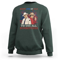 Happy 4th of July To All You Sumbitches Country Humor Sweatshirt Vintage Southern Cowboy Patriotic Graphic