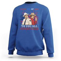 Happy 4th of July To All You Sumbitches Country Humor Sweatshirt Vintage Southern Cowboy Patriotic Graphic