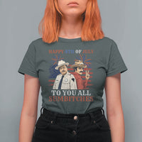 Happy 4th of July To All You Sumbitches Country Humor T Shirt For Women Vintage Southern Cowboy Patriotic Graphic