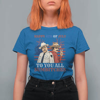Happy 4th of July To All You Sumbitches Country Humor T Shirt For Women Vintage Southern Cowboy Patriotic Graphic