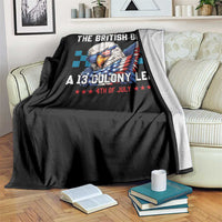 The British Blew A 13 Colony Lead Dabbing Eagle Throw Blanket Funny Patriotic 4th of July History Humor Graphic