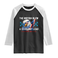The British Blew A 13 Colony Lead Dabbing Eagle Raglan Shirt Funny Patriotic 4th of July History Humor Graphic