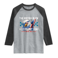 The British Blew A 13 Colony Lead Dabbing Eagle Raglan Shirt Funny Patriotic 4th of July History Humor Graphic