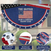 The British Blew A Thirteen Colony Lead Betsy Ross Flag Patriotic Fan Flag Vintage 4th of July History Graphic
