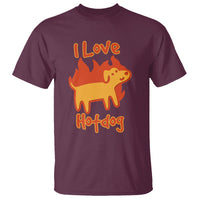 Hot Dog T Shirt I Love Hot Dog Funny Dog On Fire Meme Dog Puns - Wonder Print Shop