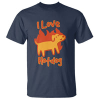Hot Dog T Shirt I Love Hot Dog Funny Dog On Fire Meme Dog Puns - Wonder Print Shop