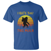 Funny Bigfoot T Shirt I Hate You This Much Middle Finger Sarcastic Sasquatch Retro Sunset - Wonder Print Shop