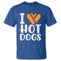 Hot Dog T Shirt I Heart Hot Dogs Frankfurter Wiener Frank Sausage Bun Hotdog - Wonder Print Shop