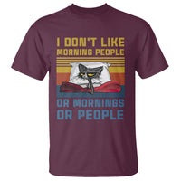 Sarcastic Cat T Shirt I Don't Like Morning People Or Mornings Or People - Wonder Print Shop