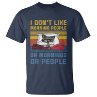 Sarcastic Cat T Shirt I Don't Like Morning People Or Mornings Or People - Wonder Print Shop