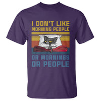 Sarcastic Cat T Shirt I Don't Like Morning People Or Mornings Or People - Wonder Print Shop