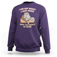 Sarcastic Cat Sweatshirt I Am Not Bossy I Just Know What You Should Be Doing - Wonder Print Shop