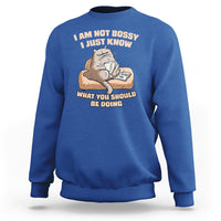 Sarcastic Cat Sweatshirt I Am Not Bossy I Just Know What You Should Be Doing - Wonder Print Shop