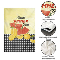 Sweet Summer Time Watermelon Lemon Mason Jar Gingham Garden Flag Rustic Country Aesthetics
