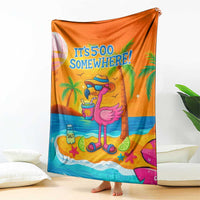 It’s 5 Somewhere Flamingo Tropical Beach Vacation Throw Blanket Oasis Summer Vibes