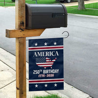 America 250th Birthday 1776 2026 Patriotic USA Map Garden Flag Red White Blue 4th of July Independence Celebration
