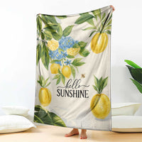 Hello Sunshine Watercolor Lemons and Hydrangeas Floral Throw Blanket