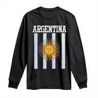 Argentina Sun of May Flag Retro Graphic Long Sleeve Shirt Patriotic Argentine Heritage Pride Souvenir