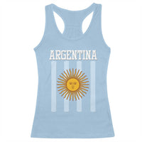 Argentina Sun of May Flag Retro Graphic Racerback Tank Top Patriotic Argentine Heritage Pride Souvenir