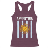 Argentina Sun of May Flag Retro Graphic Racerback Tank Top Patriotic Argentine Heritage Pride Souvenir
