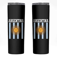 Argentina Sun of May Flag Retro Graphic Skinny Tumbler Patriotic Argentine Heritage Pride Souvenir