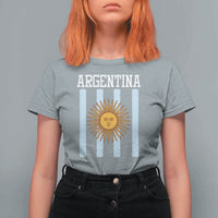 Argentina Sun of May Flag Retro Graphic T Shirt For Women Patriotic Argentine Heritage Pride Souvenir