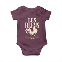 Les Bleus France Soccer Retro Rooster Graphic Baby Onesie Proud Passionate French Pride Vintage Football Fans Gear
