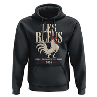 Les Bleus France Soccer Retro Rooster Graphic Hoodie Proud Passionate French Pride Vintage Football Fans Gear