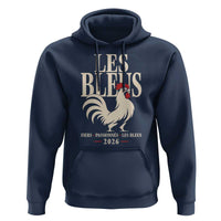Les Bleus France Soccer Retro Rooster Graphic Hoodie Proud Passionate French Pride Vintage Football Fans Gear
