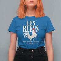 Les Bleus France Soccer Retro Rooster Graphic T Shirt For Women Proud Passionate French Pride Vintage Football Fans Gear