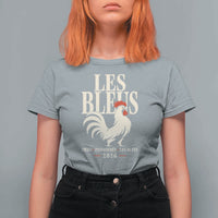 Les Bleus France Soccer Retro Rooster Graphic T Shirt For Women Proud Passionate French Pride Vintage Football Fans Gear