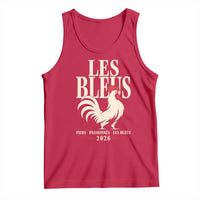 Les Bleus France Soccer Retro Rooster Graphic Tank Top Proud Passionate French Pride Vintage Football Fans Gear