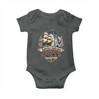 America Sails Into 250 Years Vintage Nautical Graphic Baby Onesie Statue of Liberty Tall Ship 1776 to 2026 Semiquincentennial Patriotic
