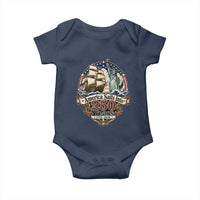 America Sails Into 250 Years Vintage Nautical Graphic Baby Onesie Statue of Liberty Tall Ship 1776 to 2026 Semiquincentennial Patriotic